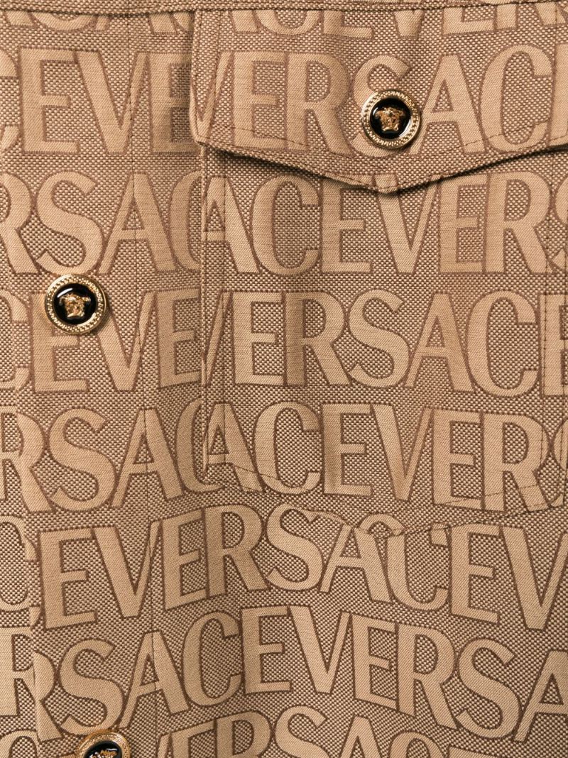 Brown Versace Allover Jacquard Overshirt