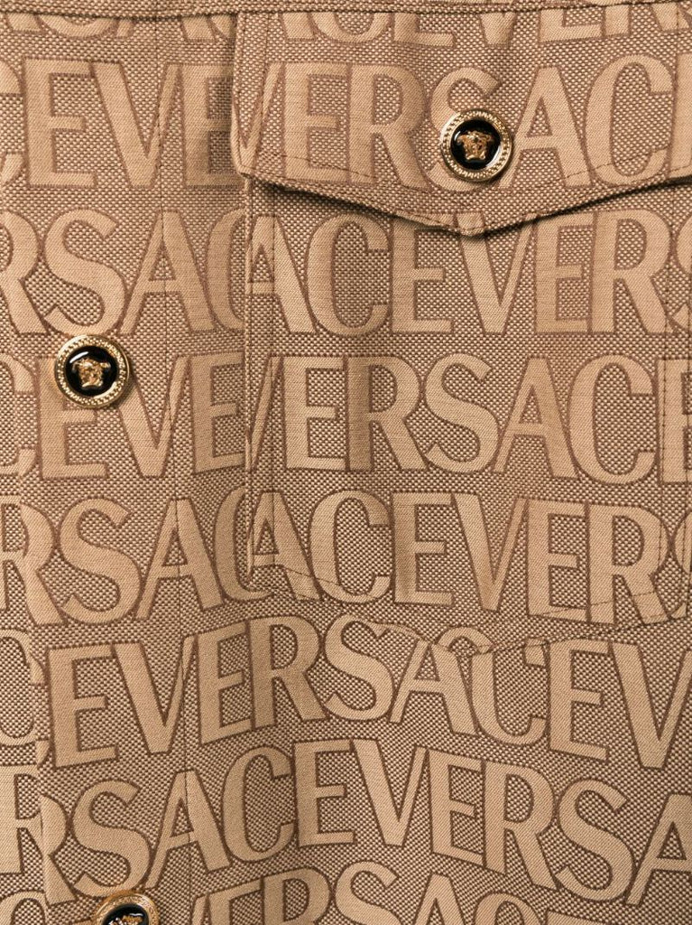 Brown Versace Allover Jacquard Overshirt