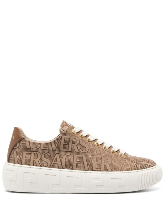 Brown Allover Low-top Sneakers