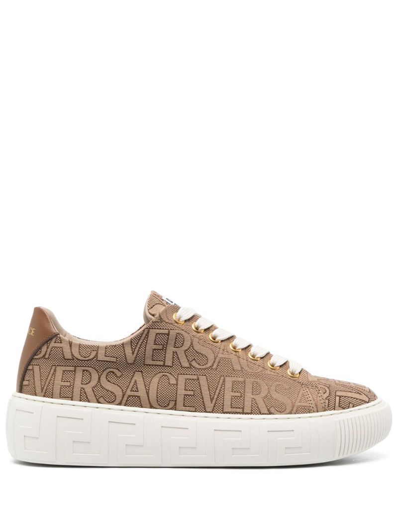 Brown Allover Low-top Sneakers