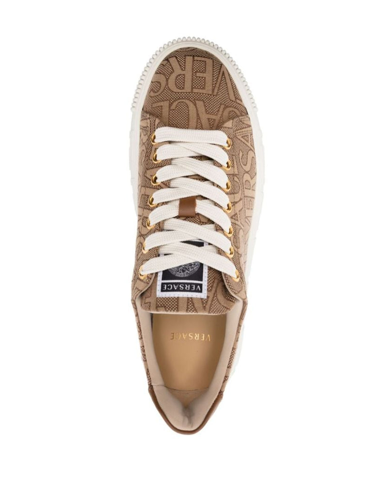 Brown Allover Low-top Sneakers