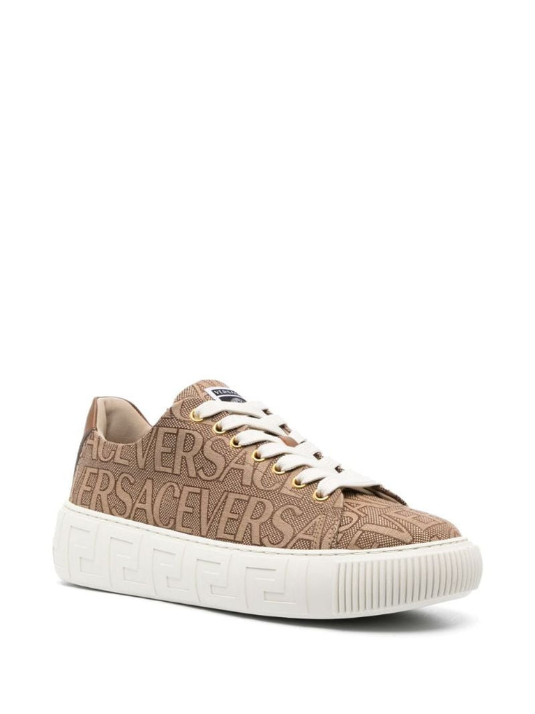 Brown Allover Low-top Sneakers