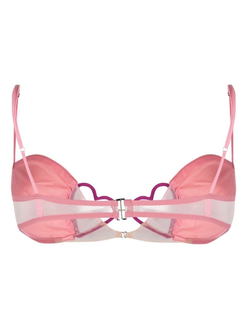 Pink Heart-detail Underwire Bra