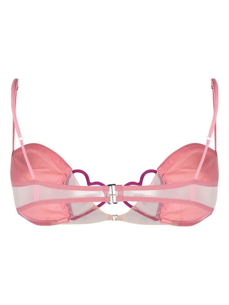 Pink Heart-detail Underwire Bra