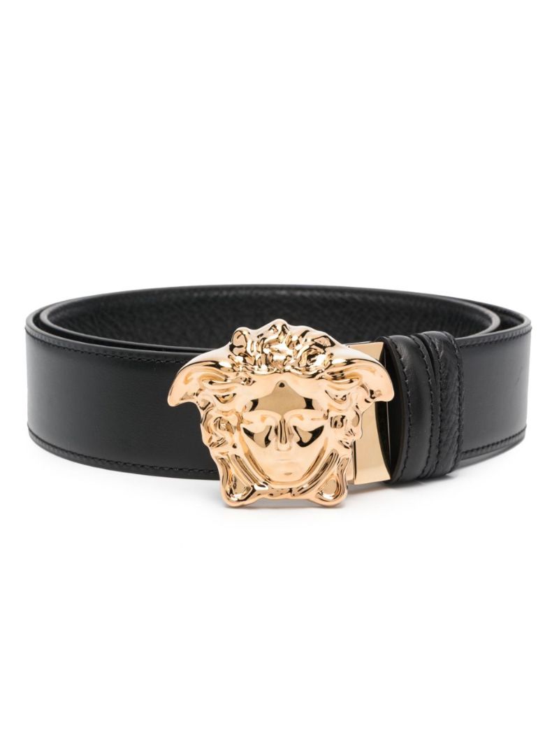 Black Medusa Head Leather Belt