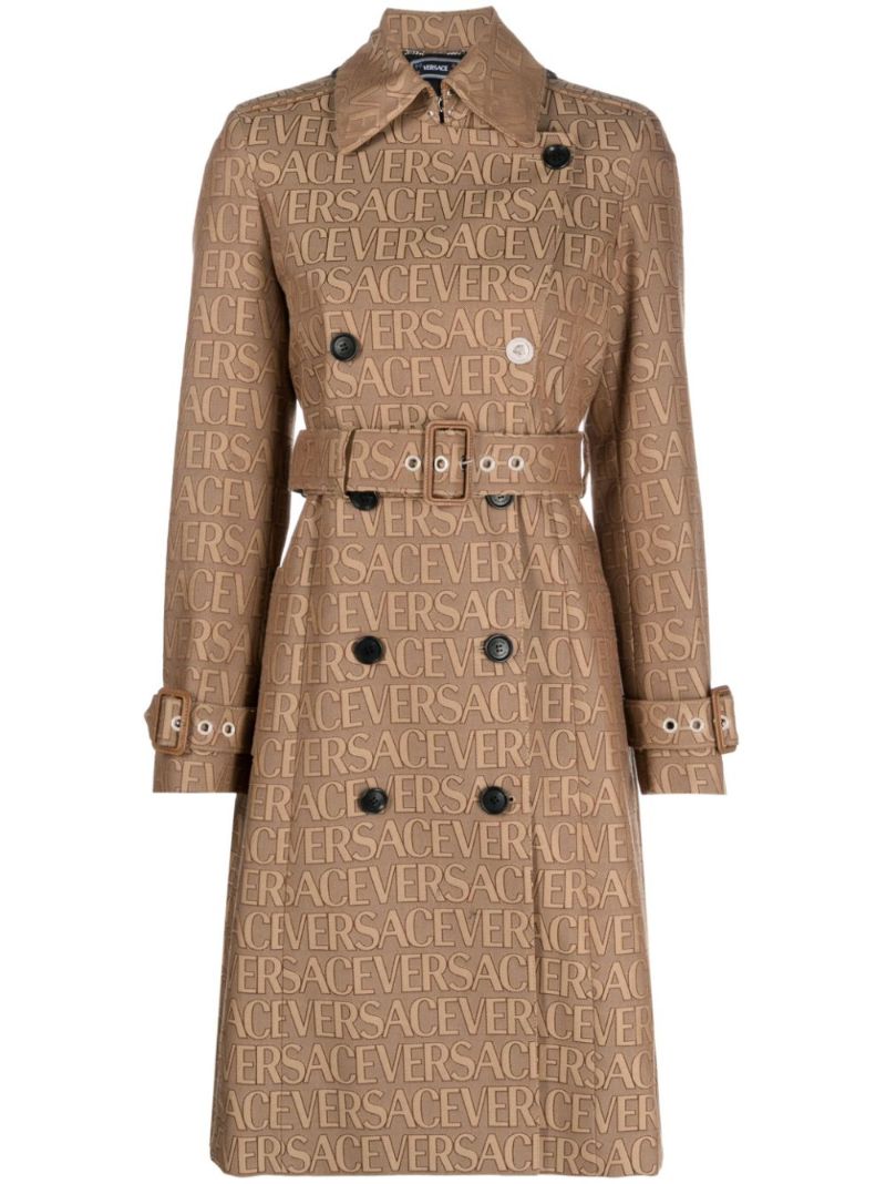 Brown Allover Trench Coat