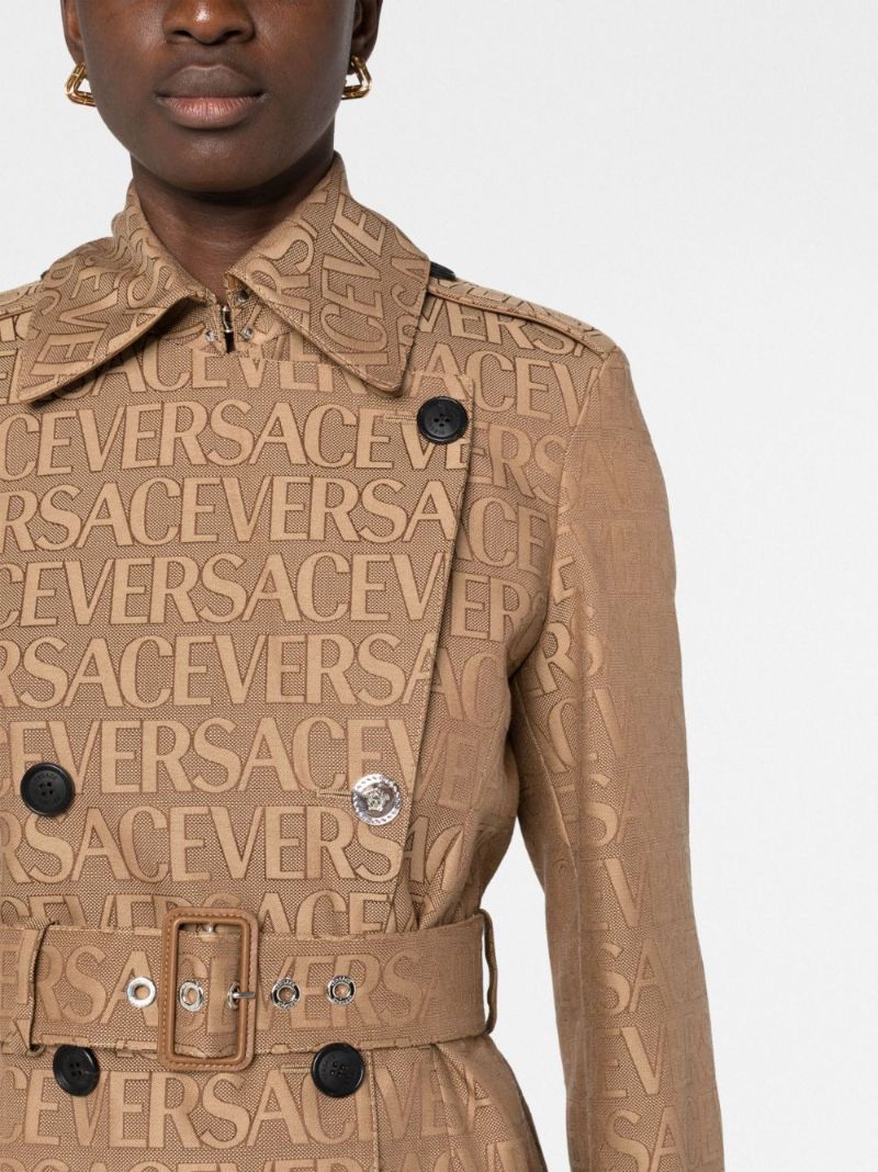 Brown Allover Trench Coat