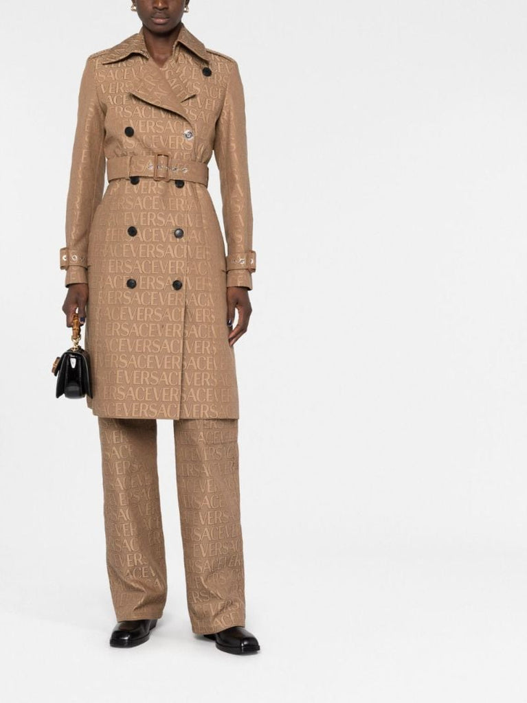 Brown Allover Trench Coat