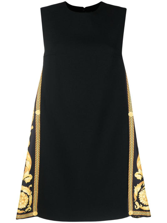 Black Barocco Shift Mini Dress