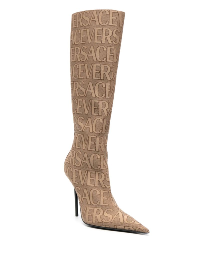 Brown Allover Knee-high Boots