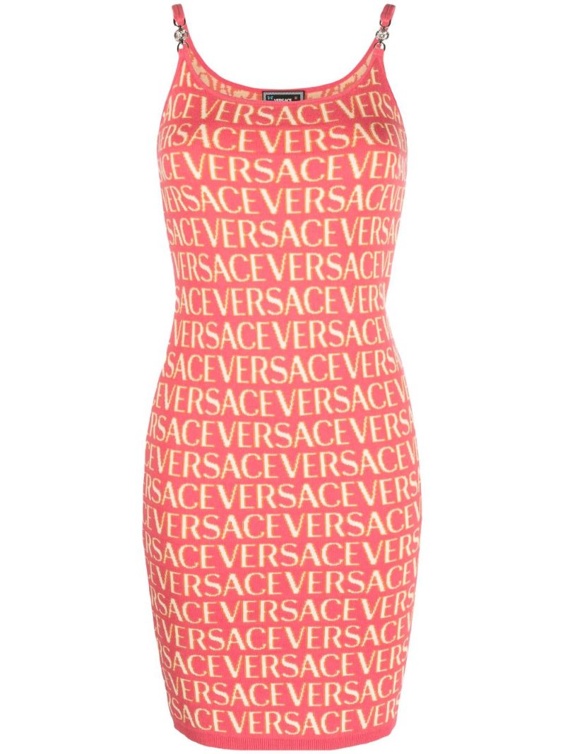 Pink Versace Allover Knitted Mini Dress