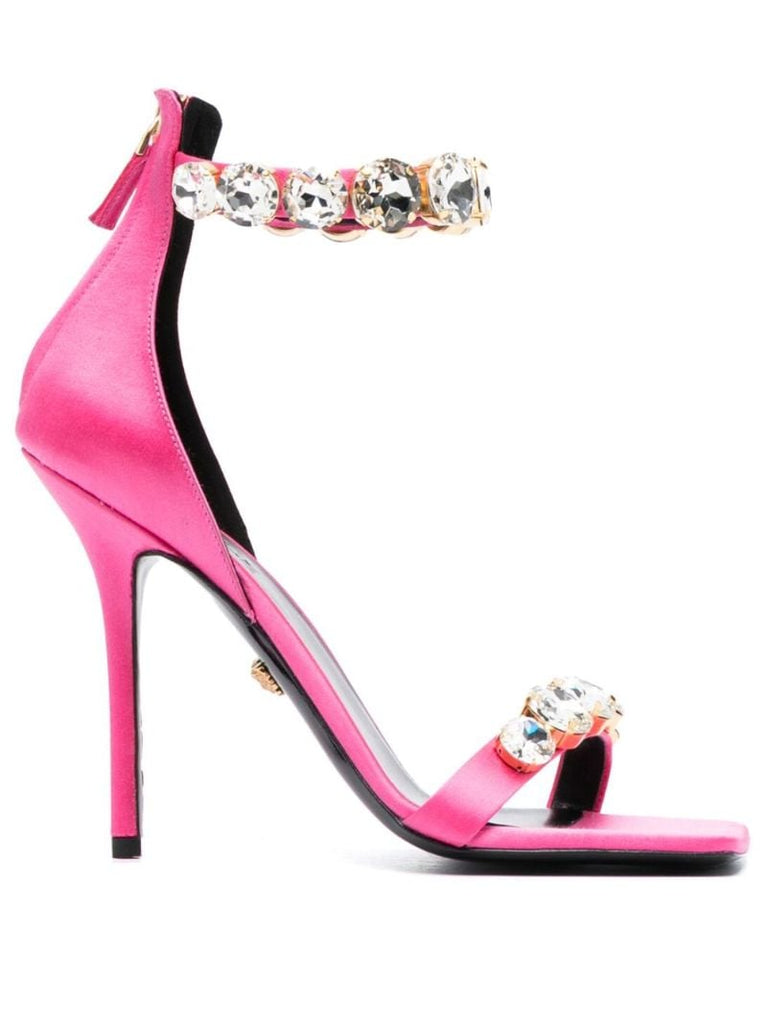 Pink 110 Crystal Satin Sandals