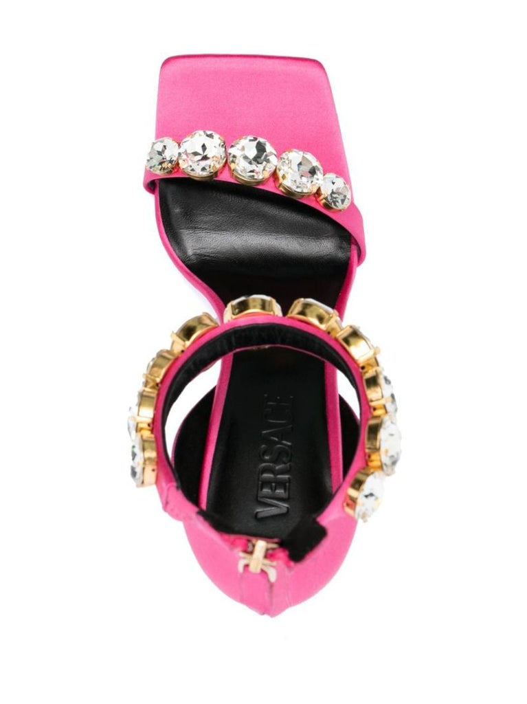 Pink 110 Crystal Satin Sandals