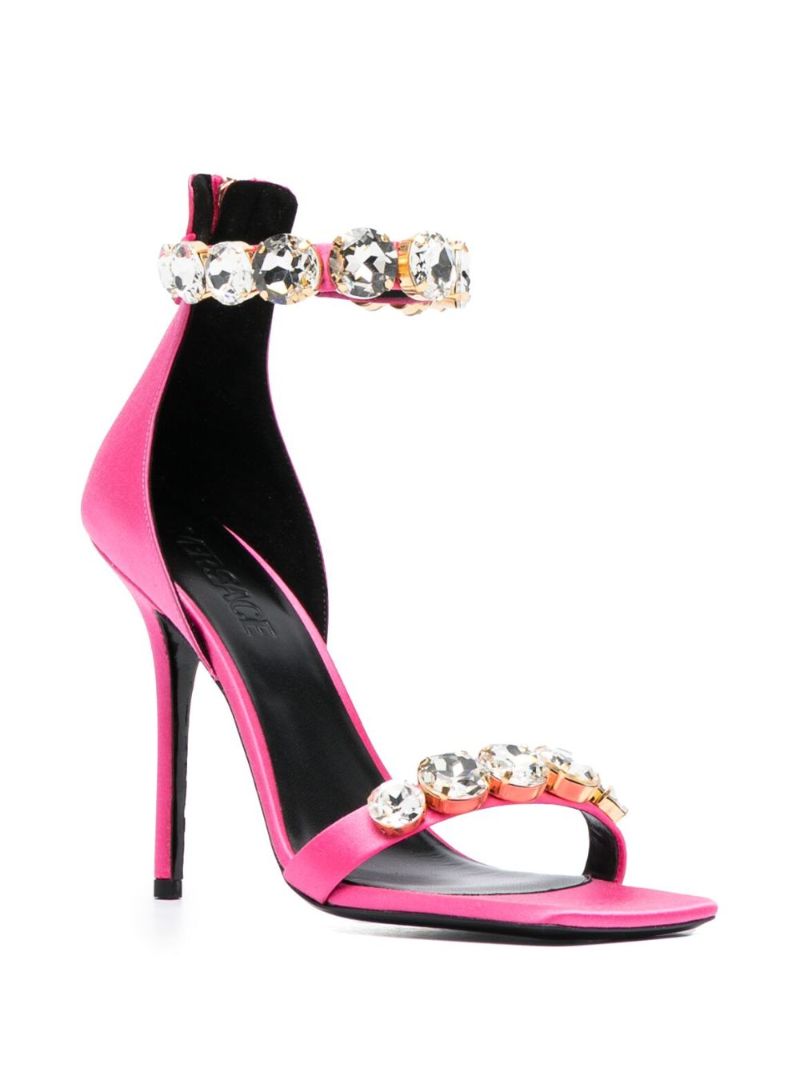 Pink 110 Crystal Satin Sandals