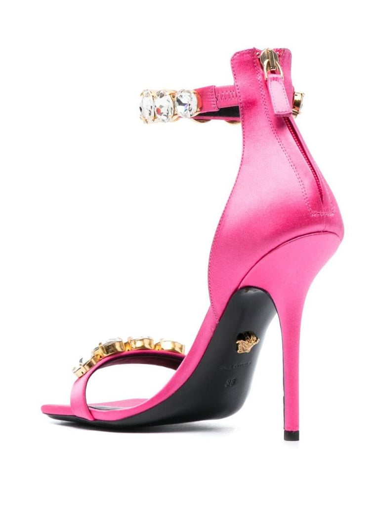Pink 110 Crystal Satin Sandals