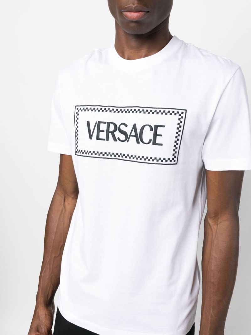 White Logo-embroidered Cotton T-shirt