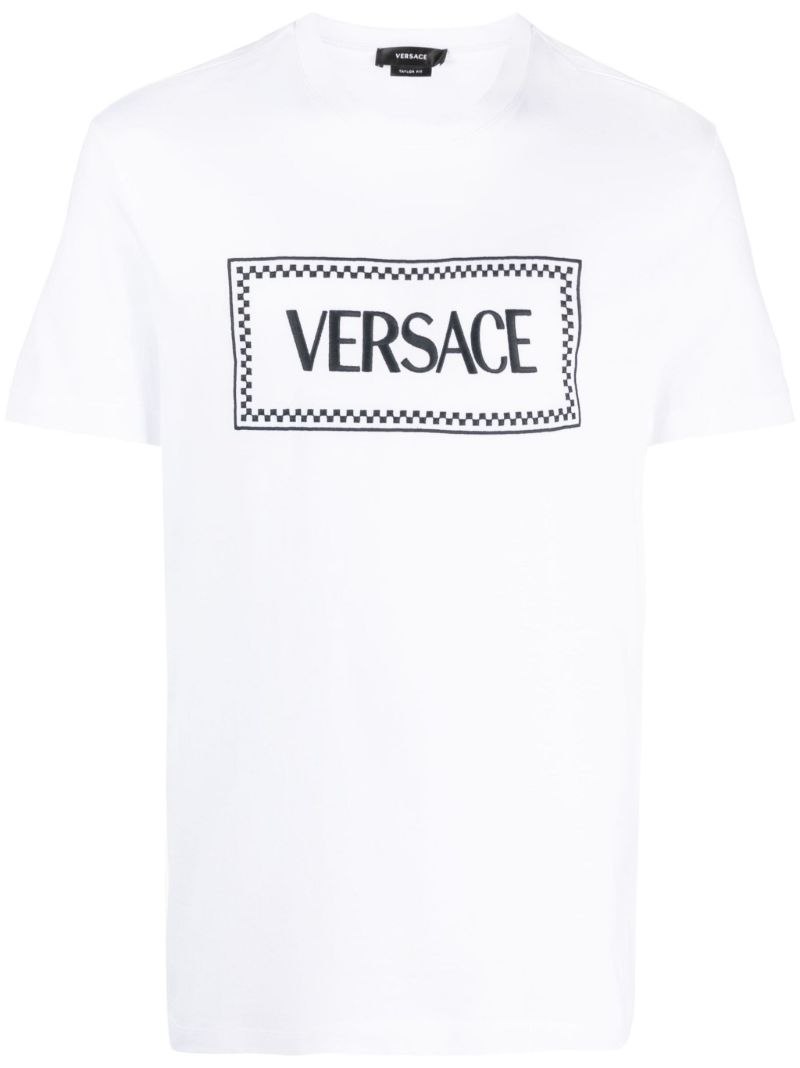 White Logo-embroidered Cotton T-shirt