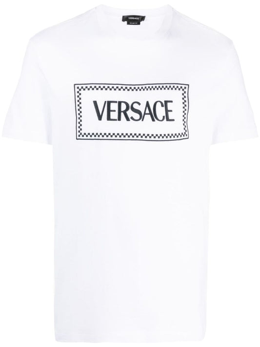 White Logo-embroidered Cotton T-shirt