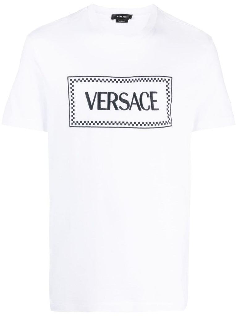White Logo-embroidered Cotton T-shirt