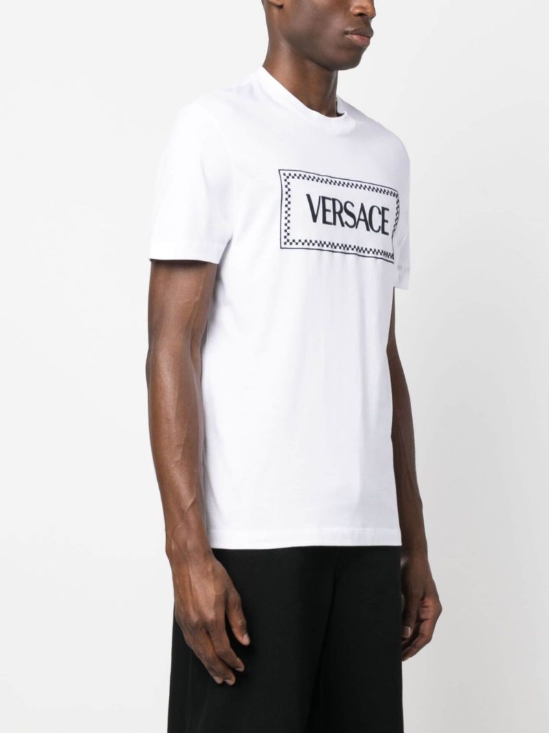 White Logo-embroidered Cotton T-shirt