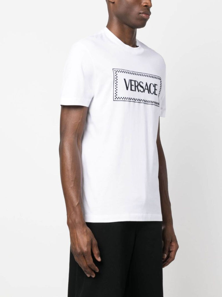 White Logo-embroidered Cotton T-shirt