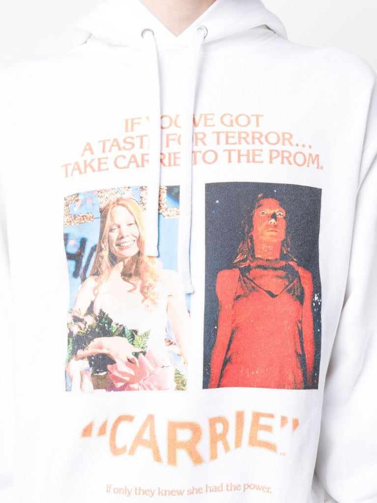 White Carrie Poster Cotton Hoodie