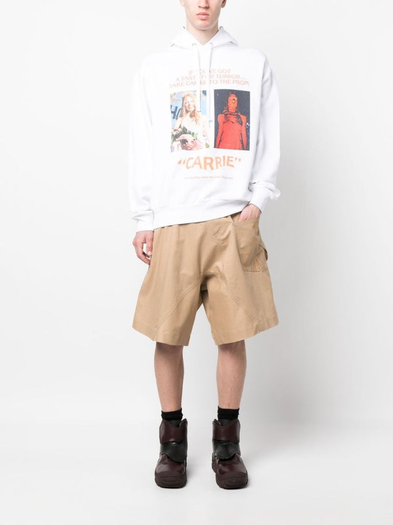 White Carrie Poster Cotton Hoodie
