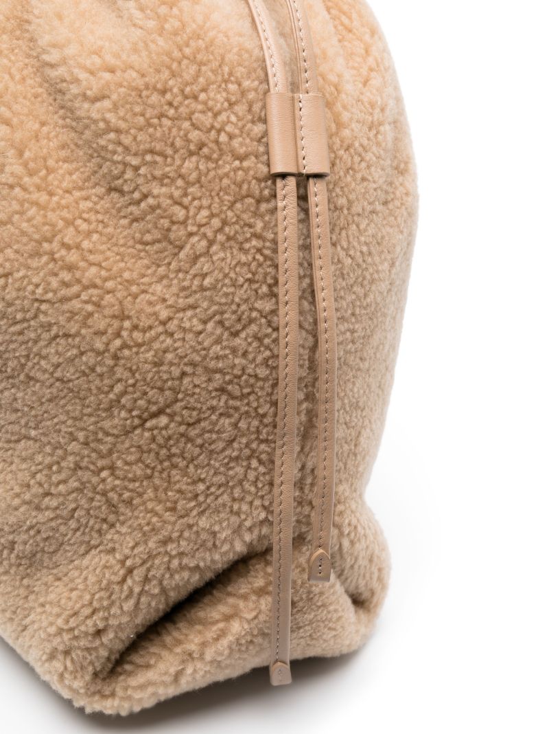 Neutral Shearling Tote Bag