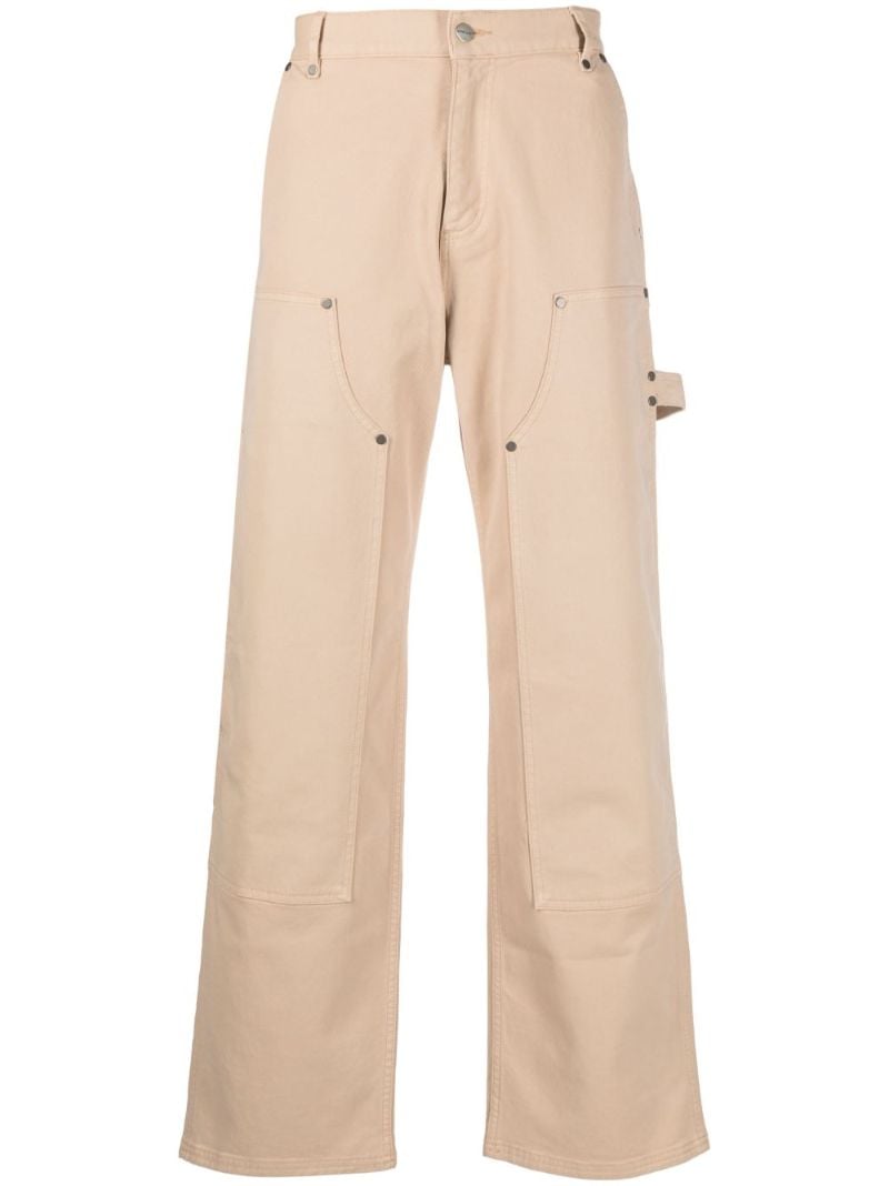 Beige Utility Wide-leg Trousers