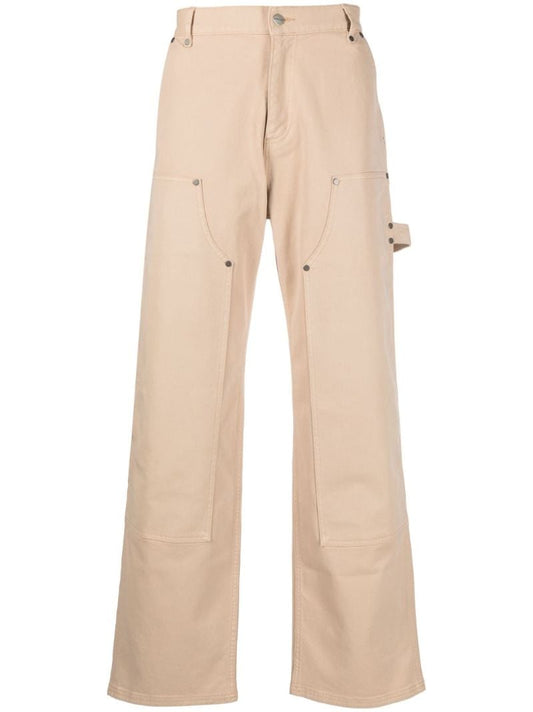 Beige Utility Wide-leg Trousers