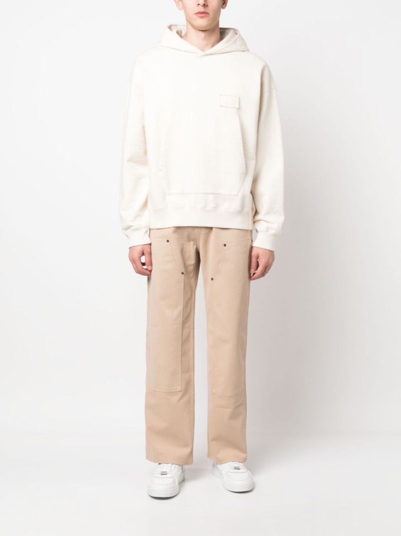 Beige Utility Wide-leg Trousers