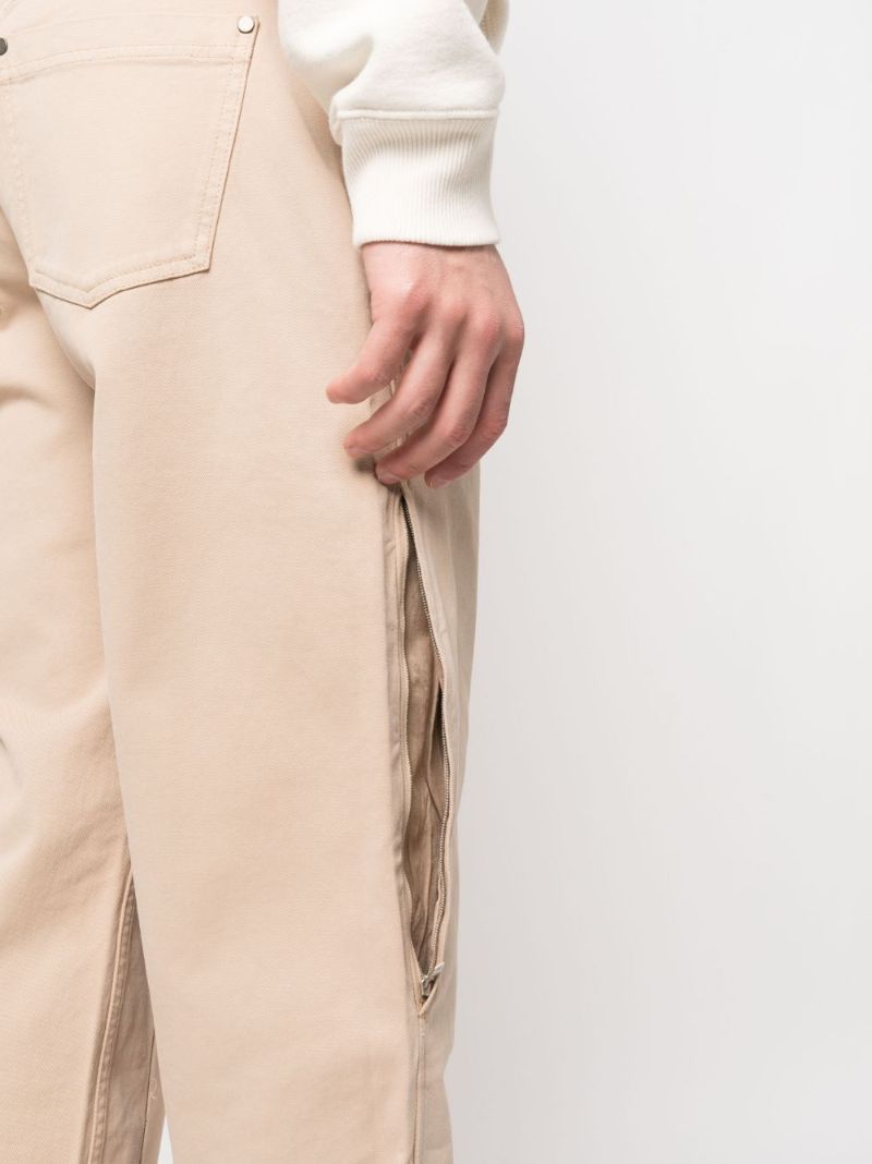 Beige Utility Wide-leg Trousers