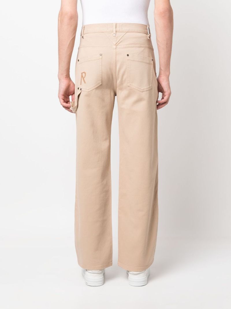 Beige Utility Wide-leg Trousers