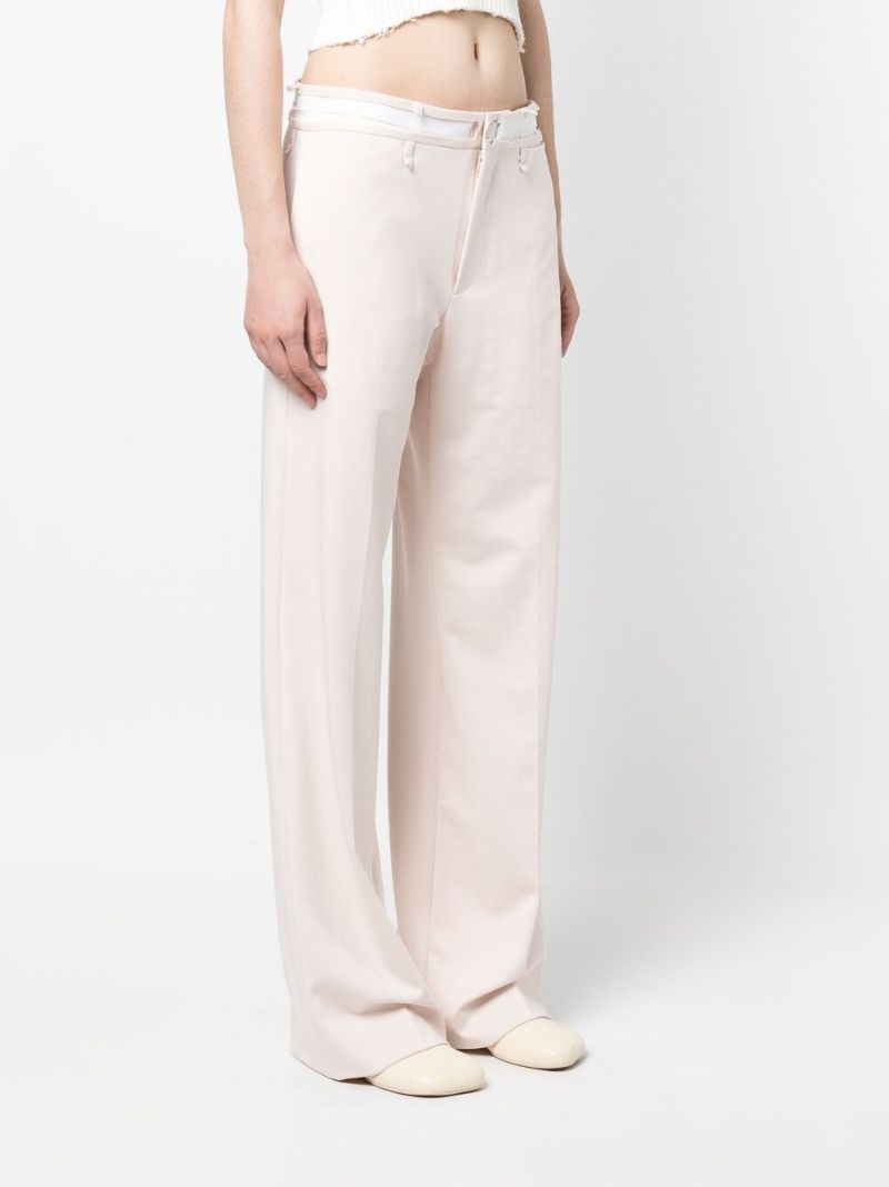 Pink Cotton Straight-leg Trousers