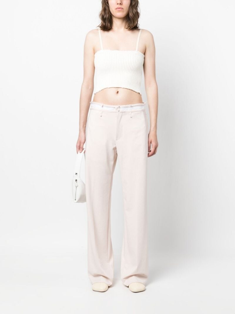 Pink Cotton Straight-leg Trousers