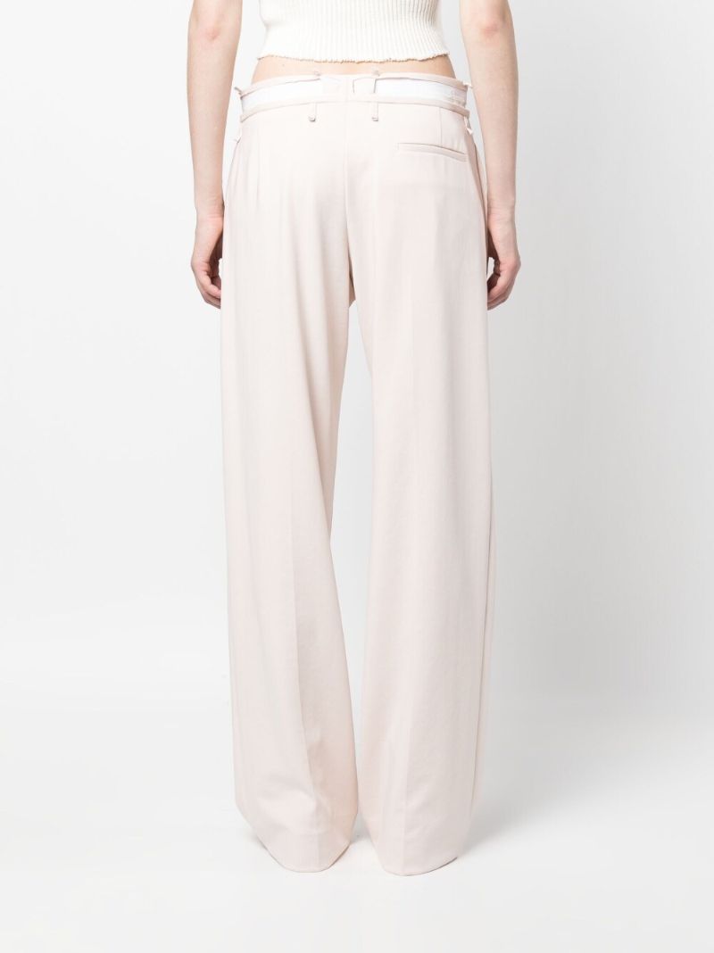 Pink Cotton Straight-leg Trousers