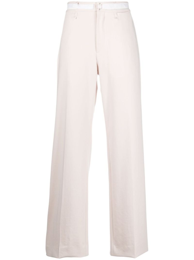 Pink Cotton Straight-leg Trousers