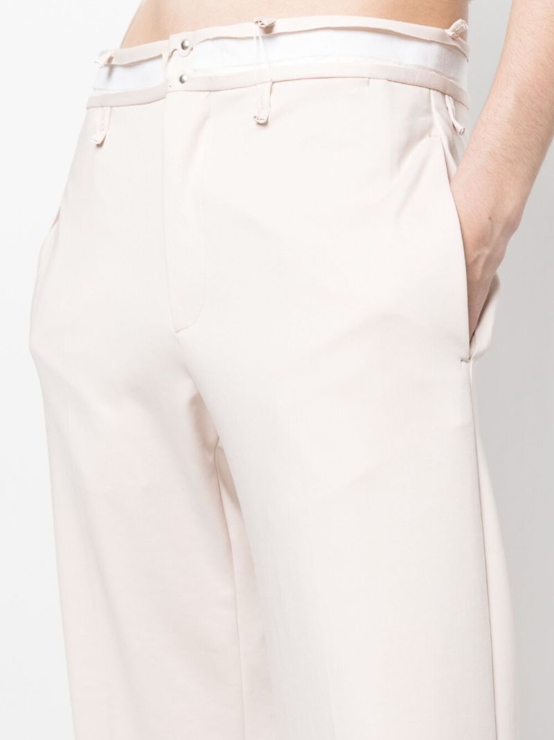 Pink Cotton Straight-leg Trousers