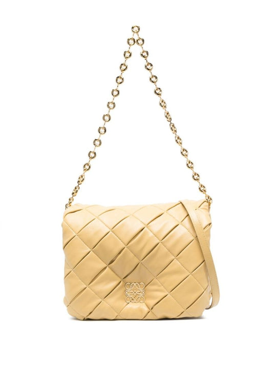 Yellow Puffer Goya Leather Shoulder Bag