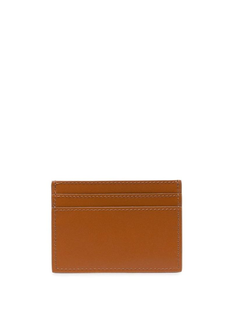 Brown Greca Goddess Leather Cardholder
