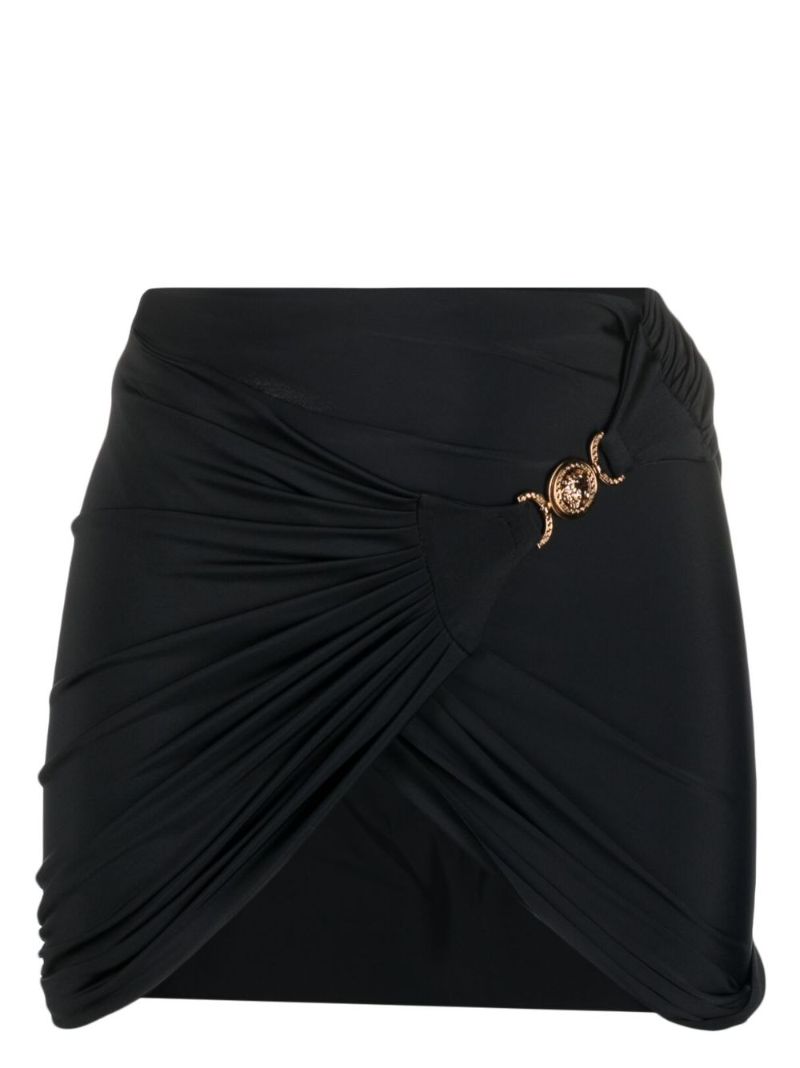 Black Medusa-plaque Mini Skirt
