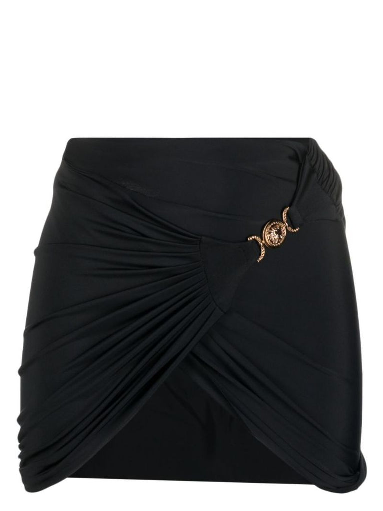 Black Medusa-plaque Mini Skirt