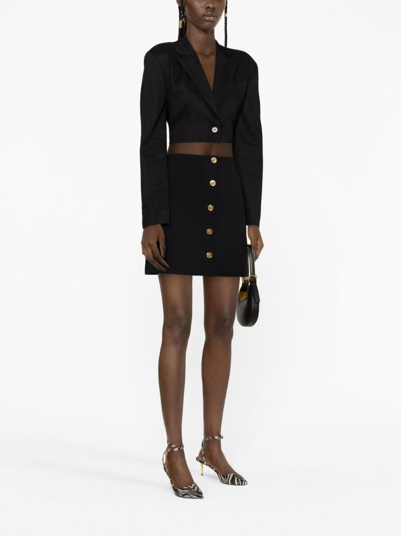 Black Medusa Buttoned Up A-line Skirt