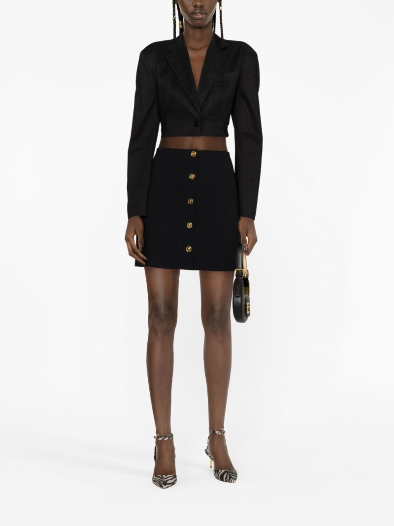 Black Medusa Buttoned Up A-line Skirt