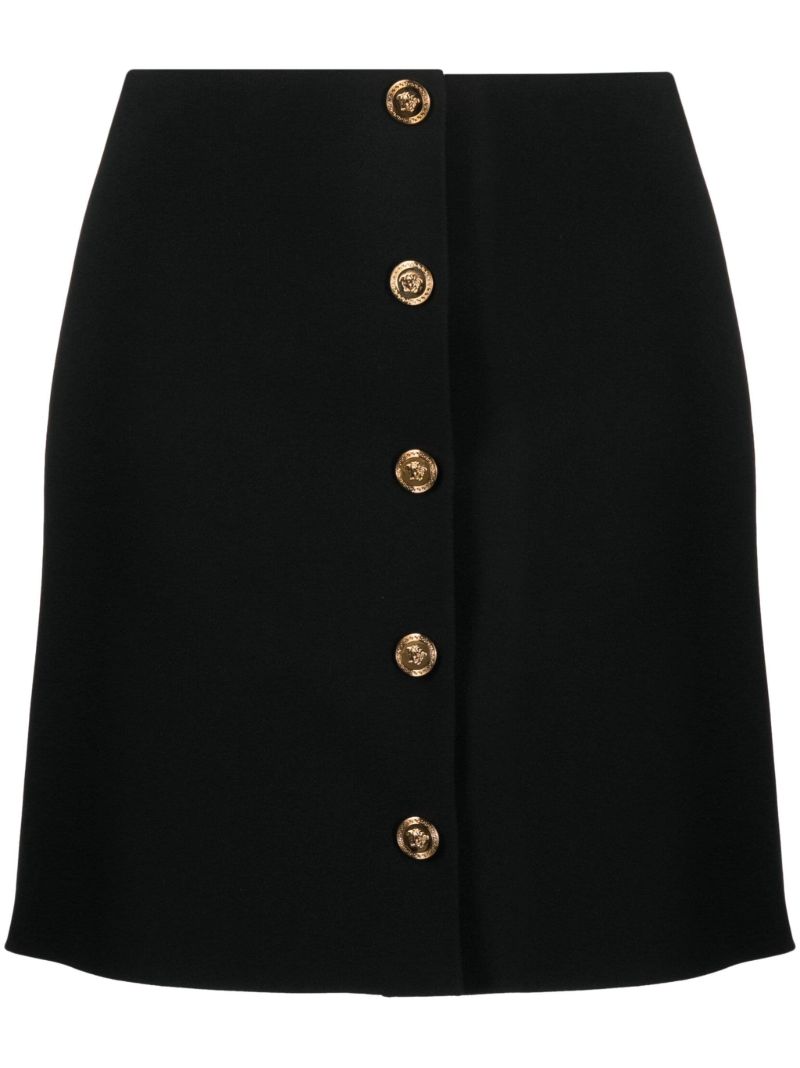 Black Medusa Buttoned Up A-line Skirt