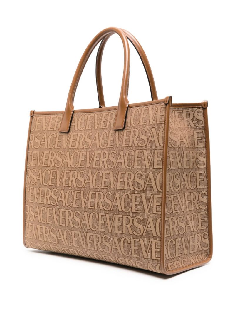 Brown Large Allover Tote Bag