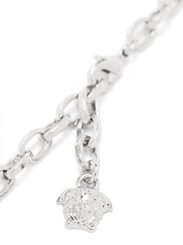 Silver-tone Medusa Crystal Necklace