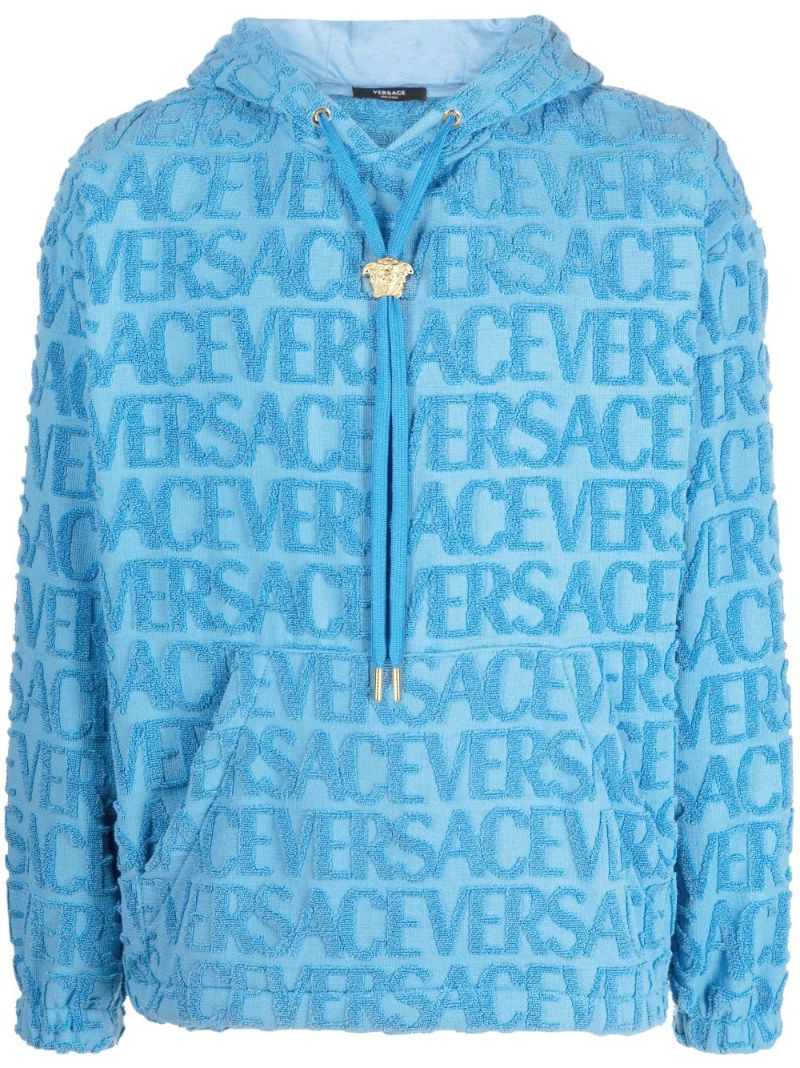Blue Allover Terrycloth Hoodie