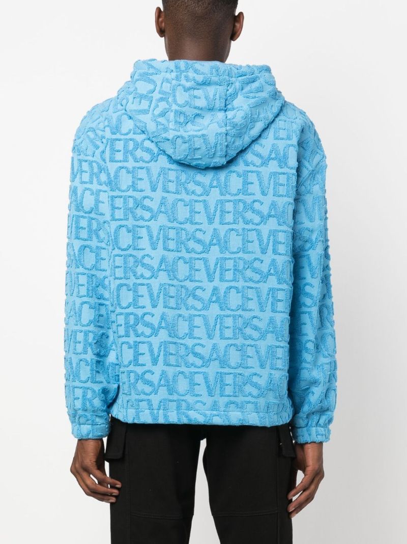 Blue Allover Terrycloth Hoodie