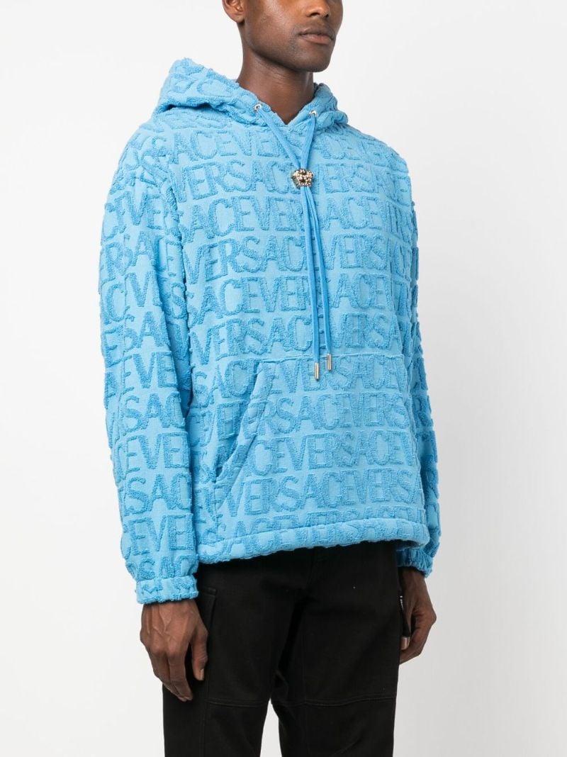 Blue Allover Terrycloth Hoodie
